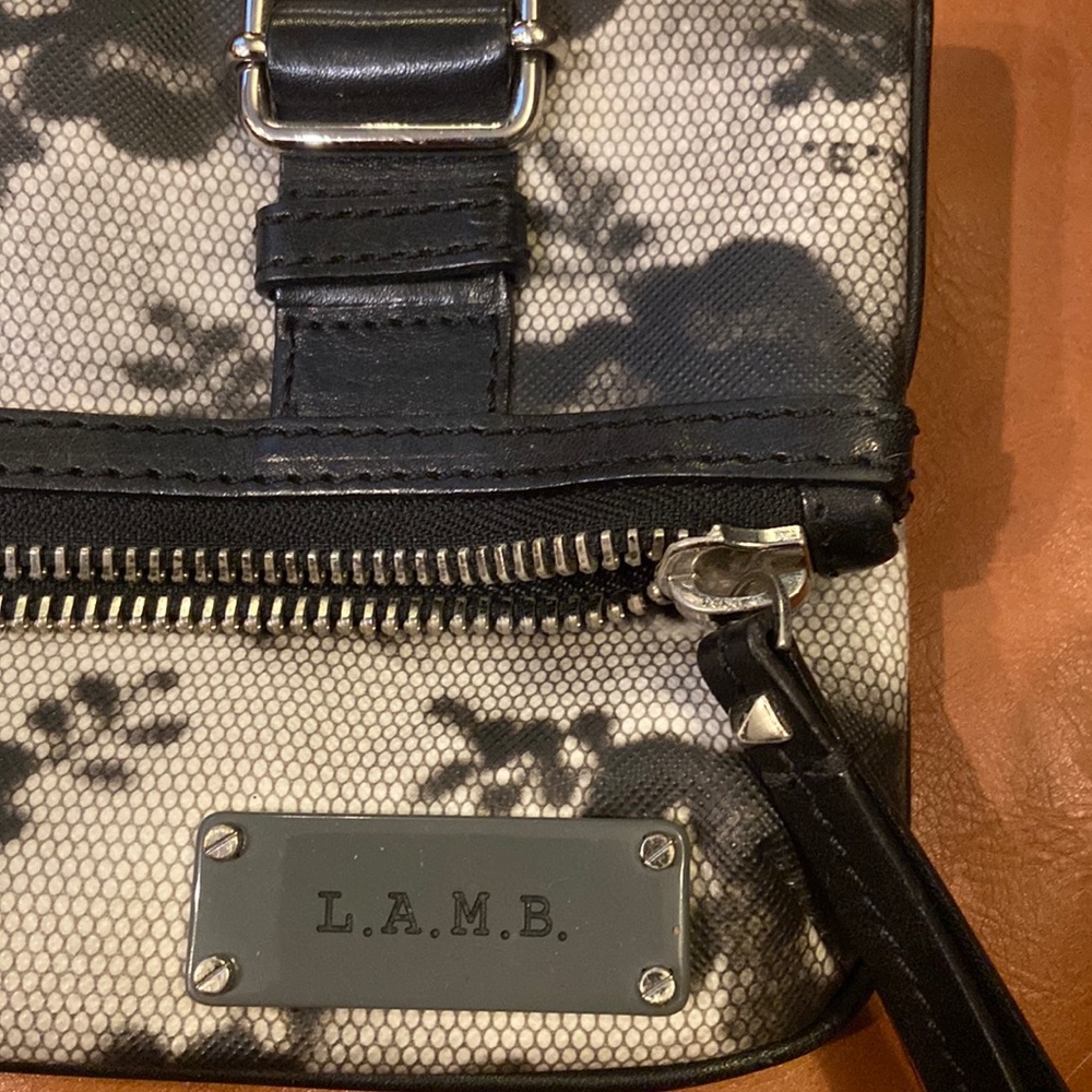 LAMB black and white clutch